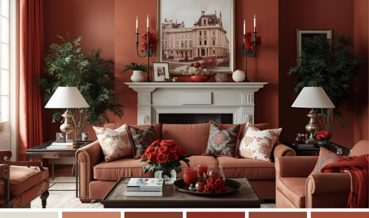 classic warm red color palettes