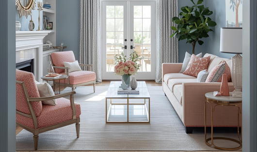 coral sky blue color scheme